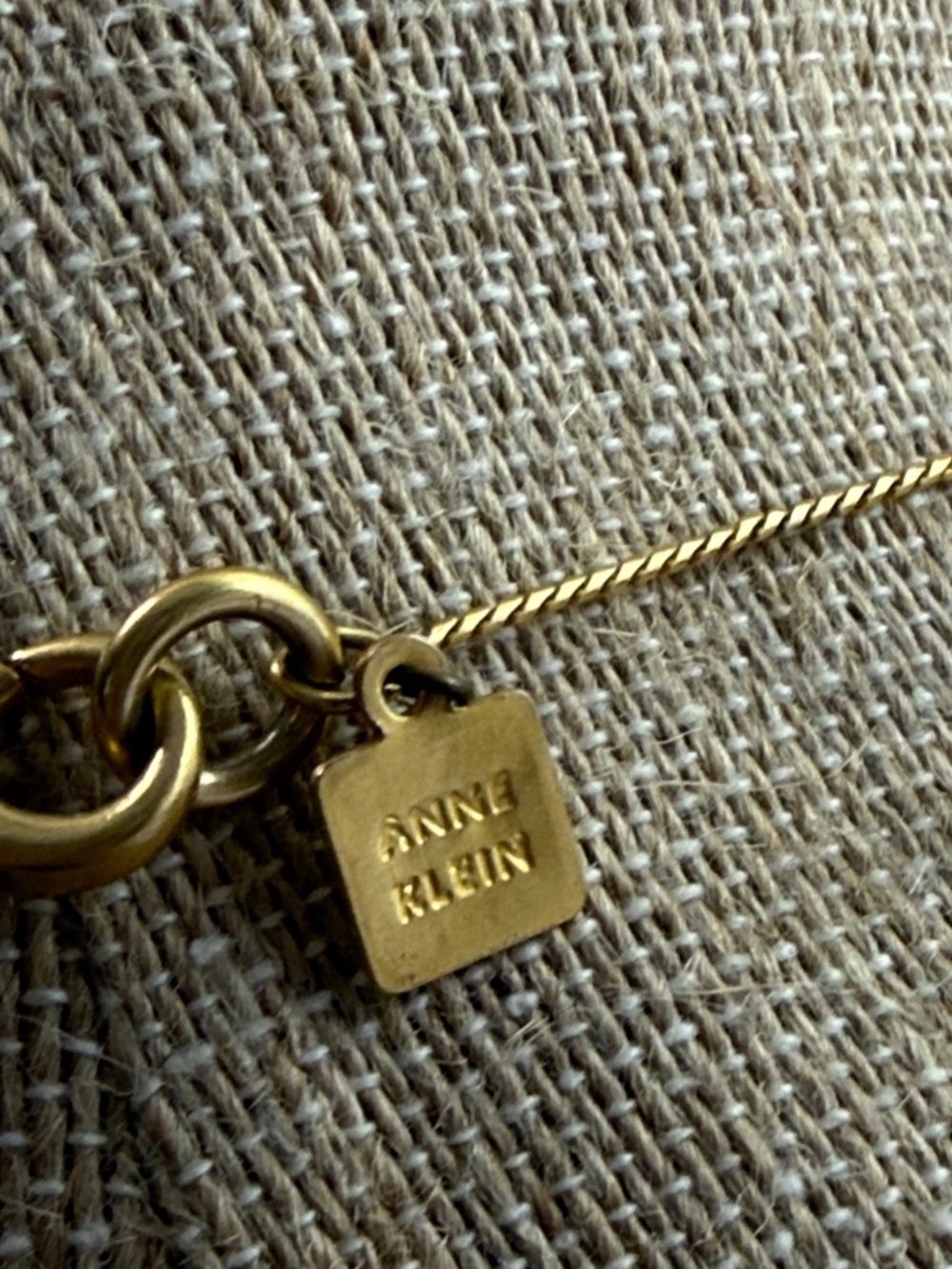 Anne Klein Gold Chain Necklace with White Pearl Stations - Picture 5 of 6